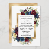 Winter Weihnachten Rose Blumenwasser Wasserfarbe i Einladung (Vorne/Hinten)