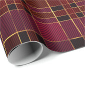 Winter Weihnachten Rot & Schwarzer Tartan & Golden Geschenkpapier (Rolleneckpunkt)
