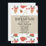 Winter Weihnachten Rustic Kraft Holiday Baby Dusch Einladung<br><div class="desc">Anpassen mit jedem Text</div>
