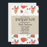 Winter Weihnachten Rustic Kraft Holiday Baby Dusch Einladung<br><div class="desc">Anpassen mit jedem Text</div>