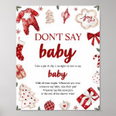 Winter Weihnachten Sage kein Baby Shower Game Poster (Vorne)
