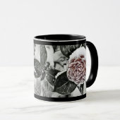 Winter, Weihnachten, Schnee, gefrorene Rose Zeichn Tasse (VorderseiteRechts)