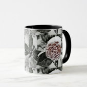 Winter, Weihnachten, Schnee, gefrorene Rose Zeichn Tasse (VorderseiteRechts)