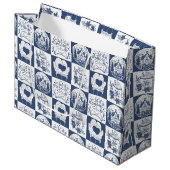 Winter Weihnachten Schnee Große Geschenktüte (Vorderseite Schrägansicht)