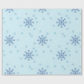 Winter Weihnachten Schneeflocken Blauer Schnee Geschenkpapier (Flach)