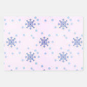 Winter Weihnachten Schneeflocken Blauer Schnee Geschenkpapier Set (Vorderseite 3)