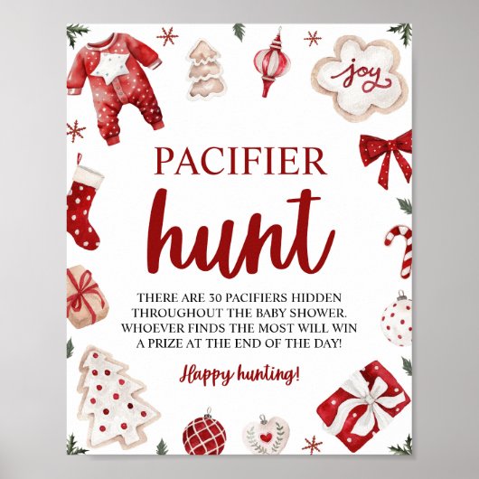 Winter Weihnachten Schnuller Hunt Baby Showspiel Poster (Vorne)