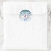 Winter Weihnachten Snowman Classic Round Stickers (Tasche)