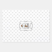 Winter Weihnachten Spitz (weiß) Hunde Scarf Schnee Geschenkpapier Set (Vorderseite 3)
