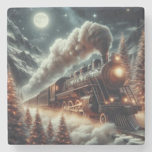 Winter/Weihnachten Steinuntersetzer (Vorderseite)