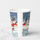 Winter Weihnachten Vintage Landschaft Szene Pappbecher (Rechts)