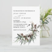 Winter Weihnachten Wasserfarbenhochzeit Foliage Einladung (Stehend Vorderseite)