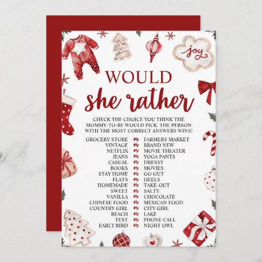 Winter Weihnachten würde sie eher ein Baby Duschsp Einladung (Vorne/Hinten)