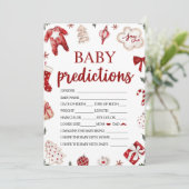 Winter Weihnachts Baby Dusche Baby Predictive Game Einladung (Stehend Vorderseite)