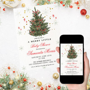 Winter-Weihnachts-Baby-Shower-Einladung Rote Sch Einladung