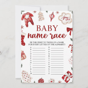 Winter-Weihnachts-Babynamen-Rennen Baby Shower Spi Einladung
