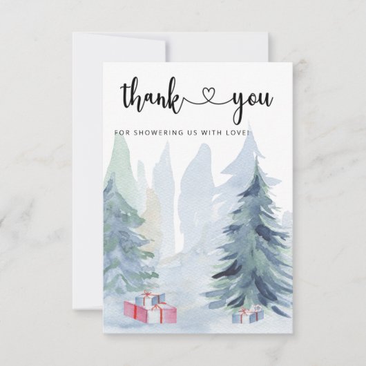 Winter-Weihnachts-Babyshower Danke (Vorderseite)