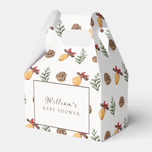 Winter Weihnachts Blume Pattern Kinderdusche Geschenkschachtel (Rückseite)