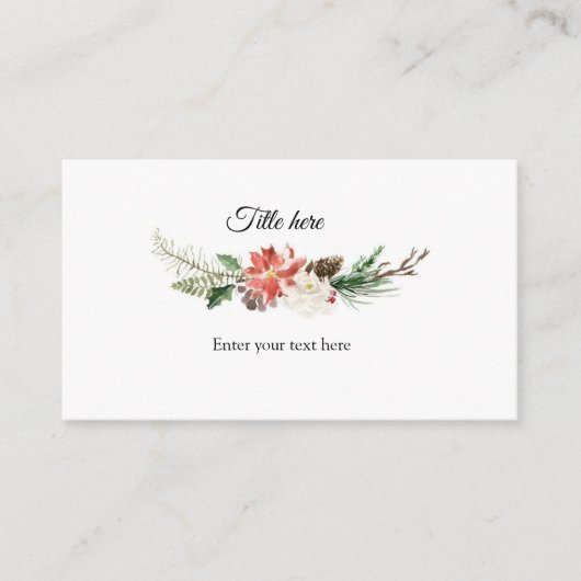 Winter Weihnachts-Blumenzuchtkarte Begleitkarte (Vorderseite)