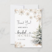 Winter Weihnachts-Brautparty Dankeschön Karte (Vorderseite)
