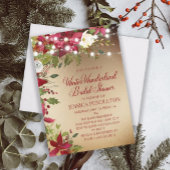 Winter Weihnachts Brautparty Gold String Lights Einladung