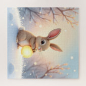 Winter-Weihnachts-Hasen-Puzzle Puzzle (Horizontal)