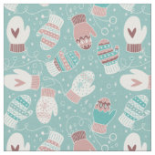 Winter Weihnachts Mittenmuster, Minze Stoff (Nahaufnahme)