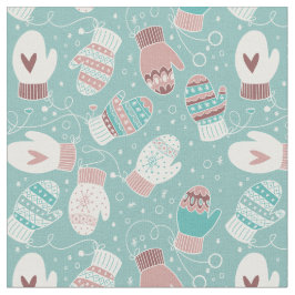 Winter Weihnachts Mittenmuster, Minze Stoff