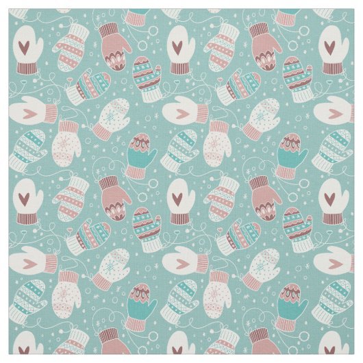 Winter Weihnachts Mittenmuster, Minze Stoff (Muster)