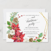 Winter Weihnachts-Party Crescent Kranz Einladung (Vorderseite)