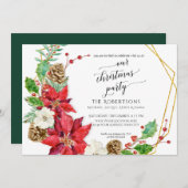 Winter Weihnachts-Party Crescent Kranz Einladung (Vorne/Hinten)