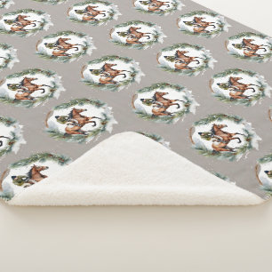 Winter-Weihnachts-Pferdereiter-Jockey-Wurfdecke Sherpadecke