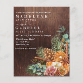 Winter Weihnachts Pine Bouquet Wood Wedding (Vorderseite)