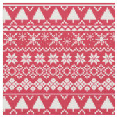 Winter-Weihnachts-Pulloverdruck Rot Stoff (Nahaufnahme)