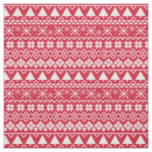 Winter-Weihnachts-Pulloverdruck Rot Stoff