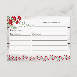 Winter-/Weihnachts-Rezeptkarteneinsatz 'Holiday Ch Begleitkarte