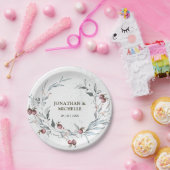 Winter Weihnachts Rote Berries Silberne Blätter Pappteller (Party)