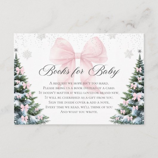 Winter-Weihnachts-Schleife Baby Shower Bücher für  Begleitkarte (Vorderseite)
