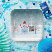 Winter Weihnachts-Schneemann-Papierplatte Pappteller (Party)