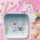 Winter Weihnachts-Schneemann-Papierplatte Pappteller (Party)