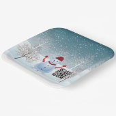 Winter Weihnachts-Schneemann-Papierplatte Pappteller (Gewinkelt)