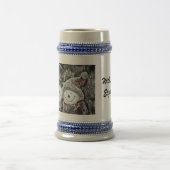 Winter, Weihnachts-Schneemann und Schneefrau zeich Bierglas (Mittel)