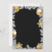 Winter-Weihnachts-Schwarz-Gold-Baby-Dusche Einladung (Rückseite)