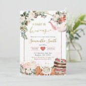 Winter Weihnachts-Tea-Baby ist die Brechen der Ein Einladung (Stehend Vorderseite)