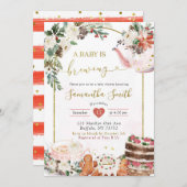 Winter Weihnachts-Tea-Baby ist die Brechen der Ein Einladung (Vorne/Hinten)