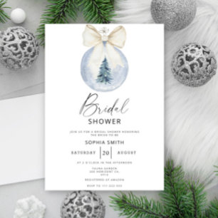 Winter-Weihnachtsball-Brautstrauß-Brautparty Einladung
