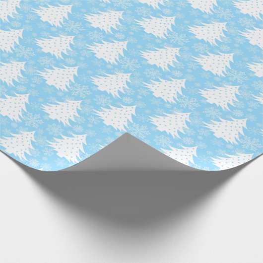 Winter Weihnachtsbaum Blue Holiday Geschenkpapier (Ecke)