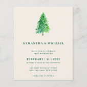 Winter-Weihnachtsbaum | Einfache elegante Hochzeit Flyer (Vorne)
