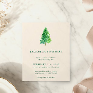 Winter-Weihnachtsbaum Einfache elegante Hochzeit Flyer