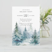 Winter-Weihnachtsbaum-Feier Einladung (Stehend Vorderseite)